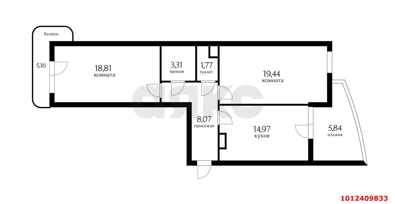 Фото №2: 2-комнатная квартира 67 м² - Краснодар, Центральный, ул. Базовская, 69