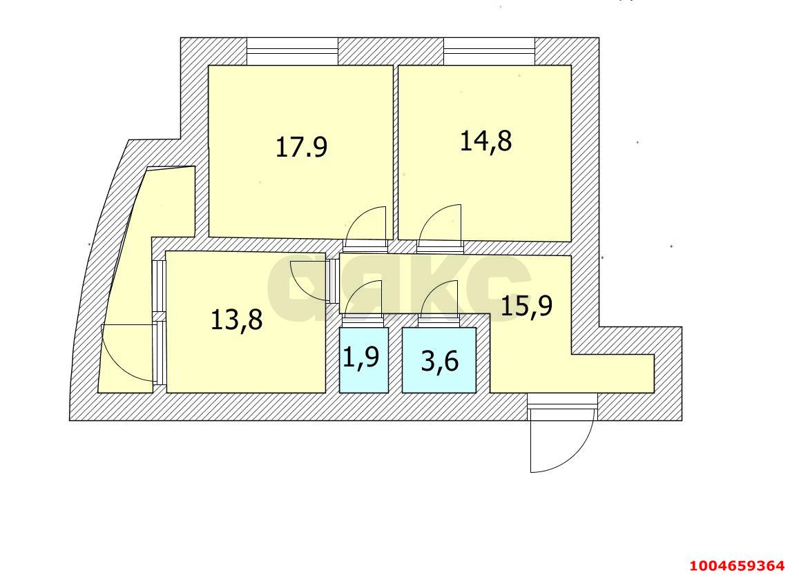 Фото №5: 2-комнатная квартира 71 м² - Краснодар, жилой комплекс Янтарный 2, ул. Ковалёва, 48