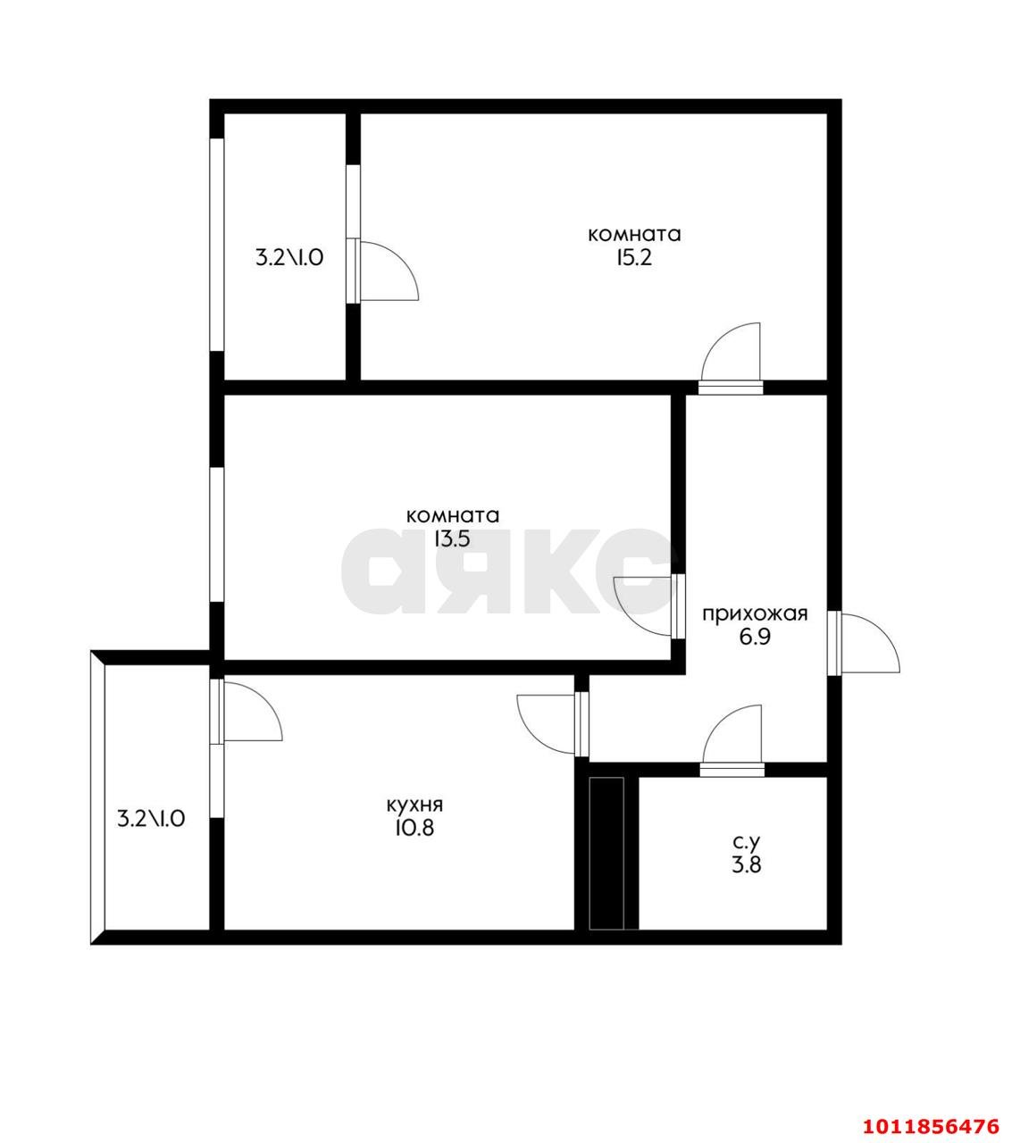 Фото №3: 2-комнатная квартира 55 м² - Краснодар, Молодёжный, ул. Дубравная, 1