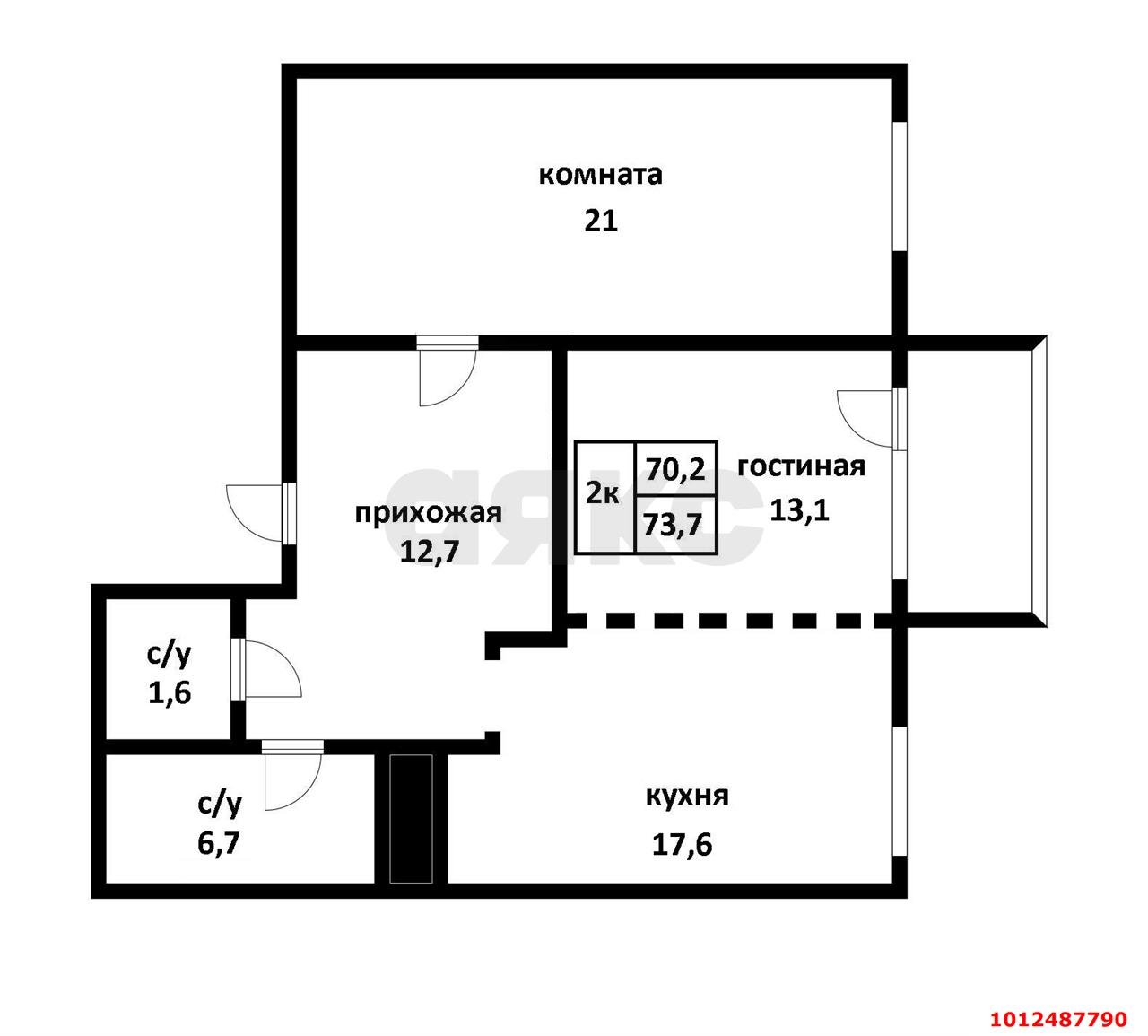 Фото №7: 2-комнатная квартира 75 м² - Краснодар, Фестивальный, ул. Дальняя, 39/3