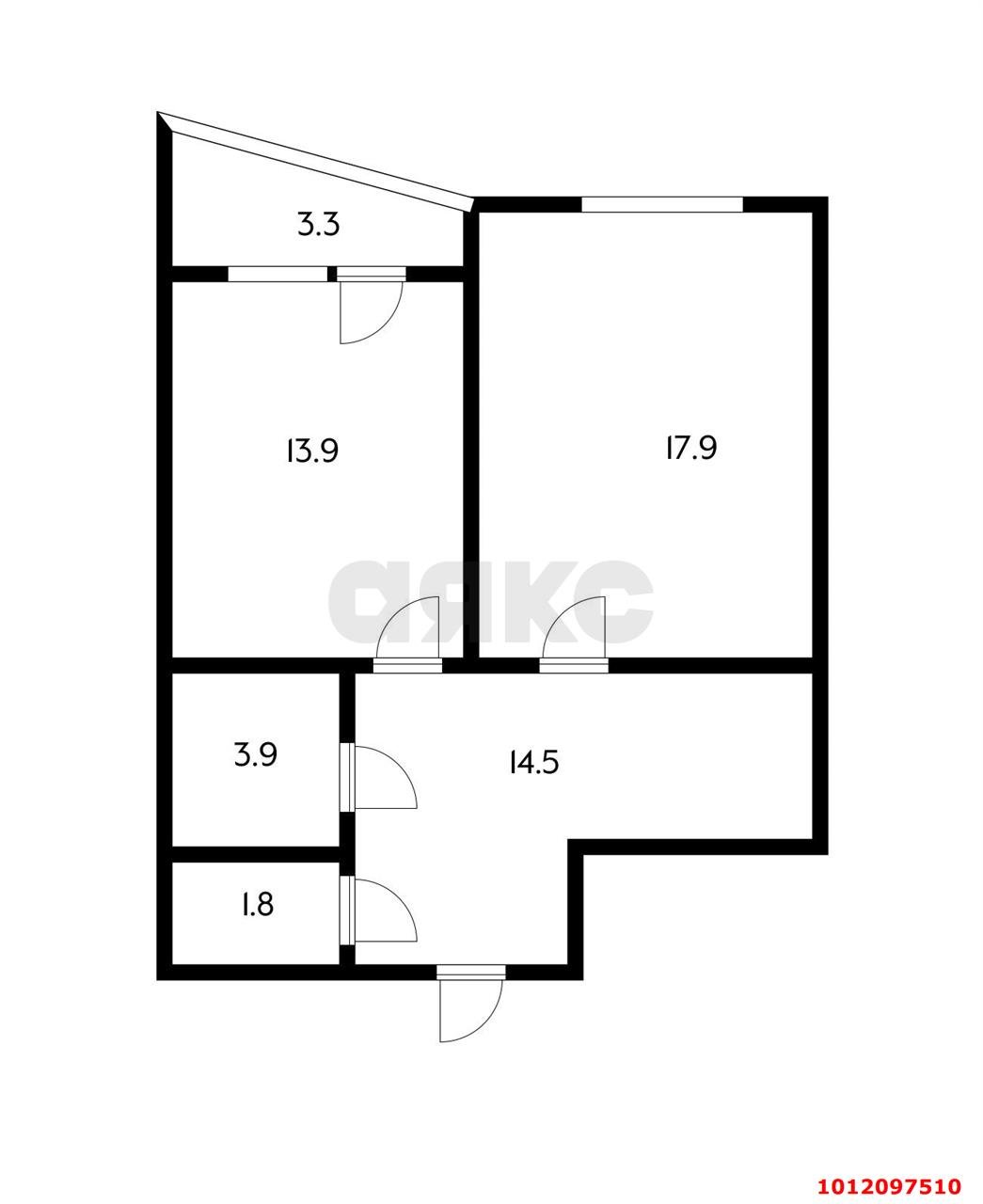 Фото №12: 1-комнатная квартира 52 м² - Краснодар, Черёмушки, ул. Вишняковой, 1/26