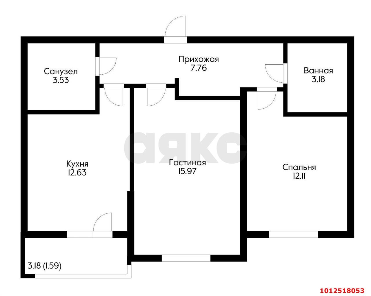 Фото №6: 2-комнатная квартира 59 м² - Краснодар, жилой комплекс Облака, ул. имени Генерала Корнилова, 10к1