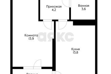 Фото №2: 1-комнатная квартира 41 м² - Краснодар, мкр. жилой комплекс Самолёт-2, ул. Западный Обход, 57