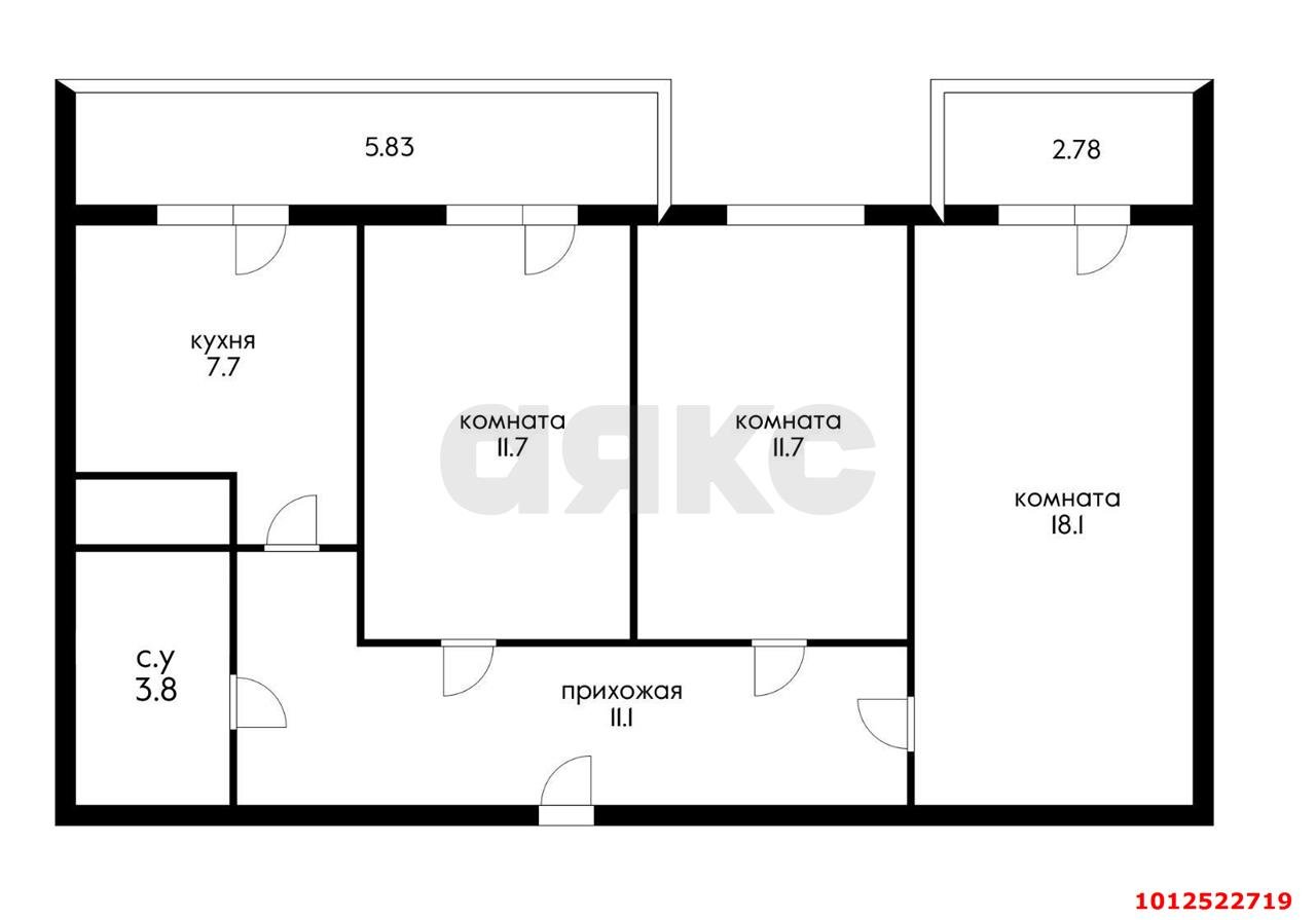 Фото №12: 3-комнатная квартира 73 м² - Краснодар, имени Петра Метальникова, ул. Петра Метальникова, 5к1