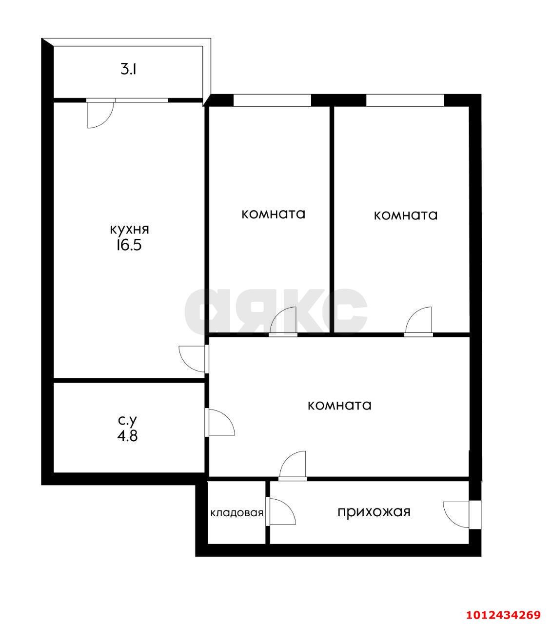 Фото №7: 2-комнатная квартира 74 м² - Краснодар, Калинино, пер. Ленинский, 6