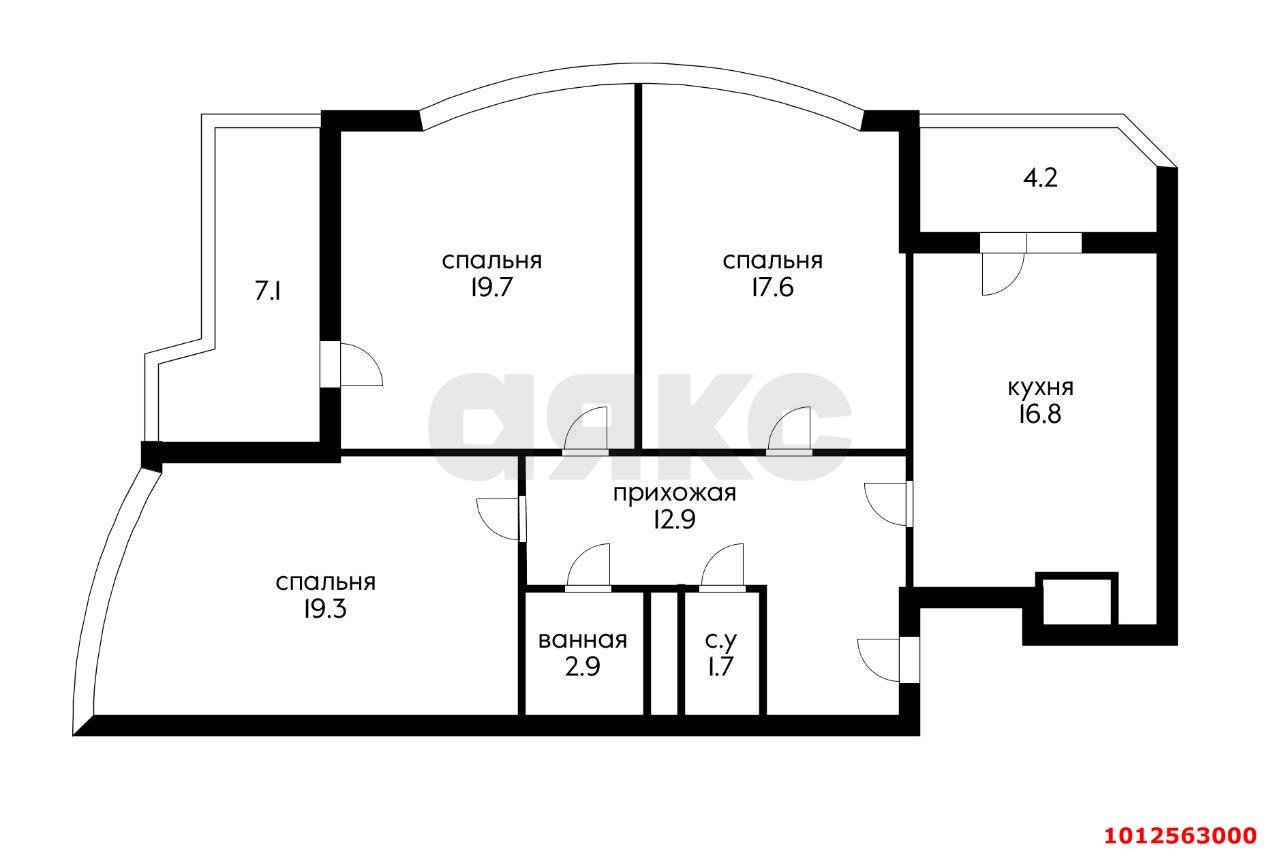 Фото №17: 3-комнатная квартира 102 м² - Краснодар, Солнечный, ул. Архитектора Петина, 18/1