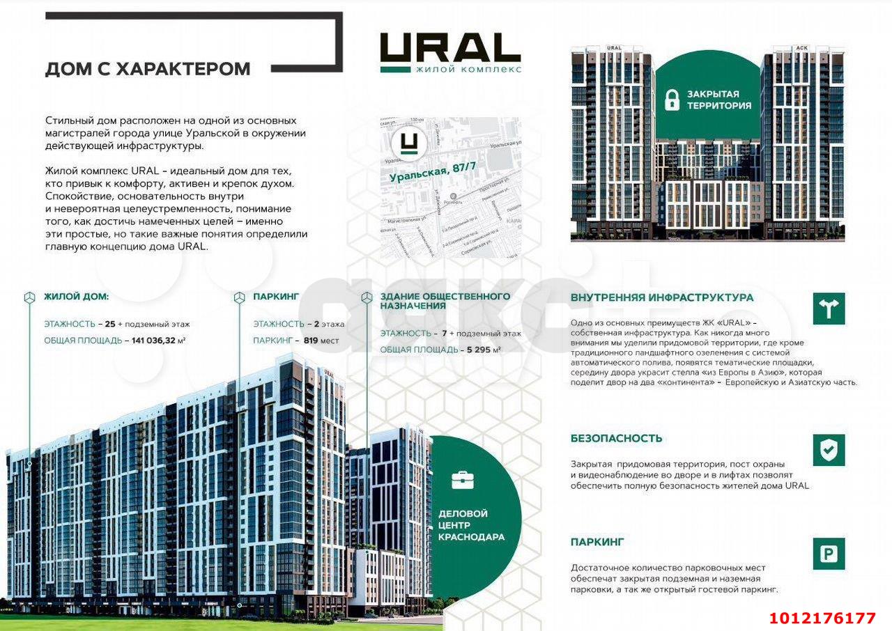 Фото №5: 1-комнатная квартира 35 м² - Краснодар, жилой комплекс Ural, ул. Уральская, 87/7