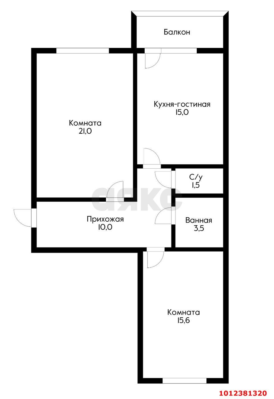 Фото №17: 2-комнатная квартира 69 м² - Яблоновский, ул. Гагарина, 192к2