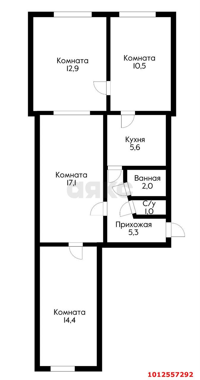 Фото №16: 4-комнатная квартира 69 м² - Яблоновский, ул. Андрухаева, 43