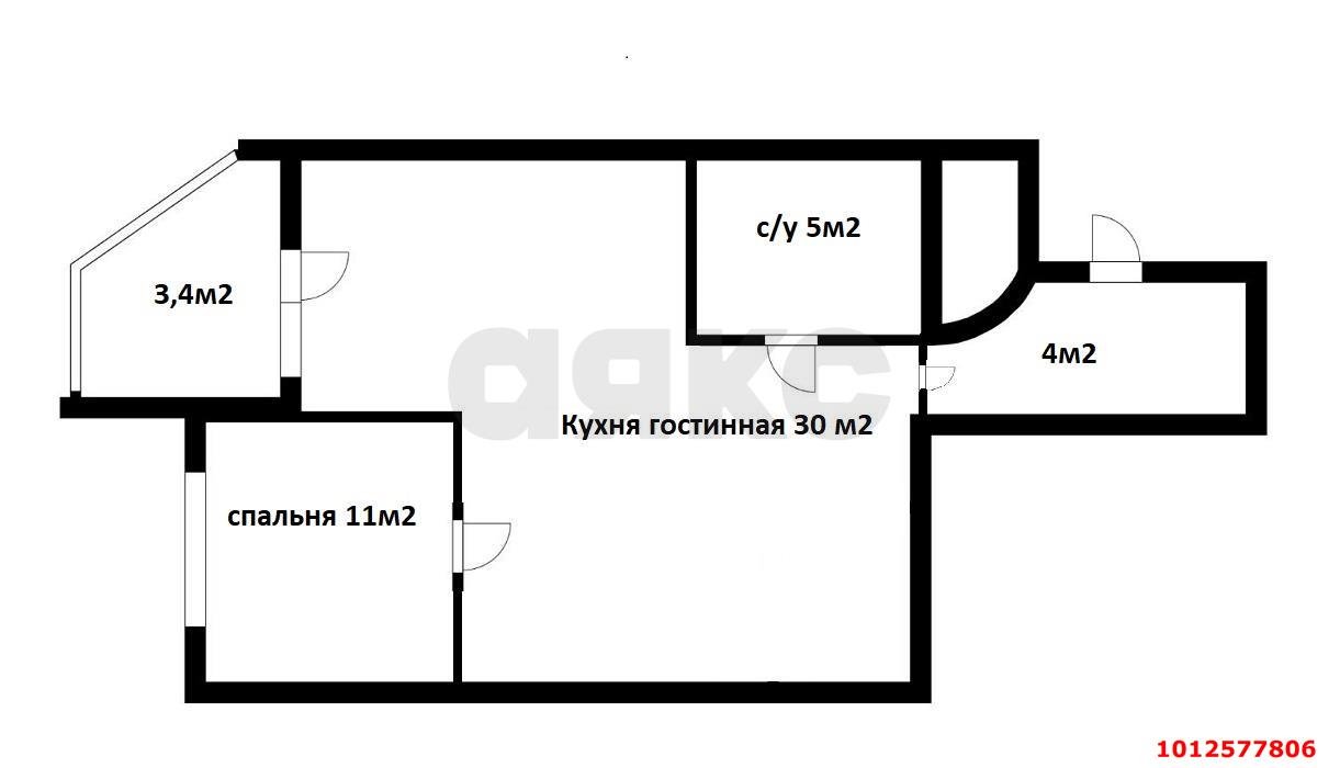 Фото №18: 1-комнатная квартира 50 м² - Краснодар, Школьный, ул. Филатова, 19/2