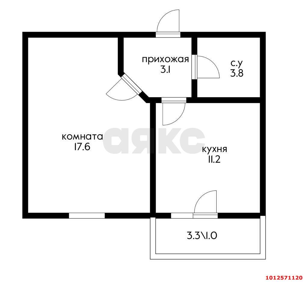 Фото №18: 1-комнатная квартира 39 м² - Новая Адыгея, жилой комплекс Мега, ул. Бжегокайская, 90/5к2