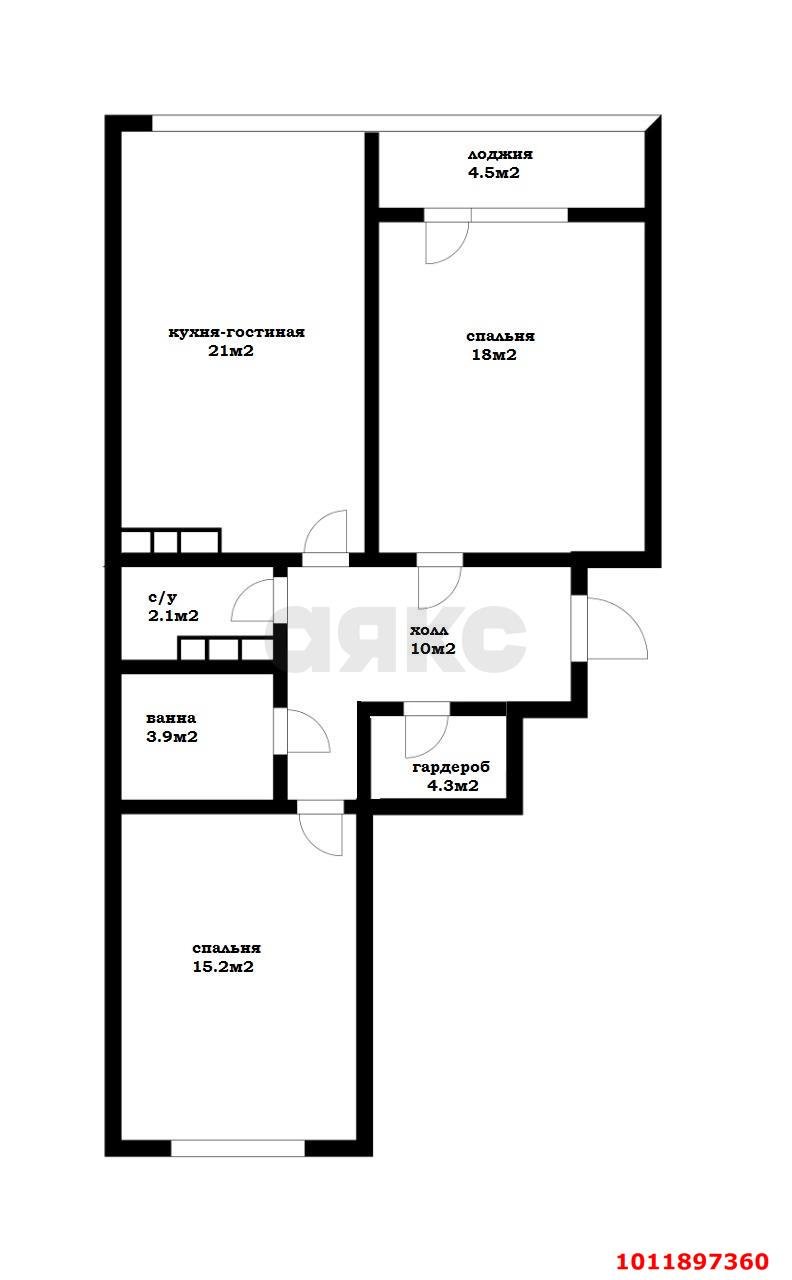 Фото №36: 2-комнатная квартира 78 м² - Краснодар, жилой комплекс На Стахановской, ул. Стахановская, 1/5