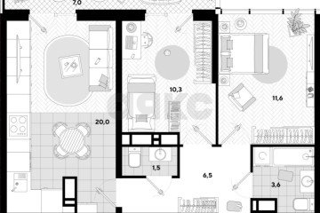 Фото №3: 2-комнатная квартира 59 м² - Краснодар, мкр. Парк Победы, ул. Героя Пешкова, 14