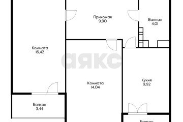 Фото №2: 2-комнатная квартира 54 м² - Краснодар, мкр. жилой комплекс Семейный Парк, ул. Душистая, 60к1