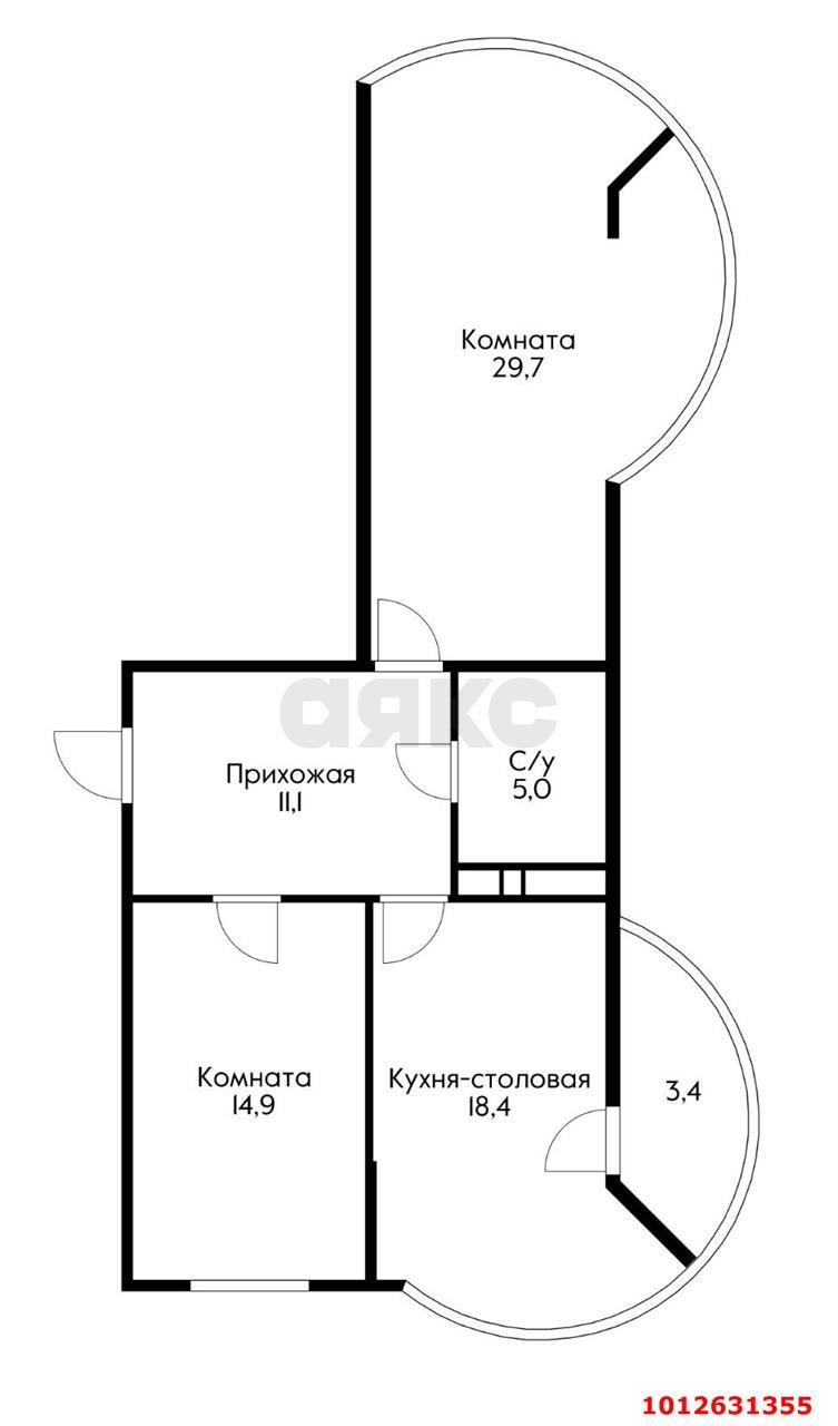 Фото №14: 2-комнатная квартира 87 м² - Краснодар, жилой комплекс Флотилия, ул. имени 40-летия Победы, 178к3