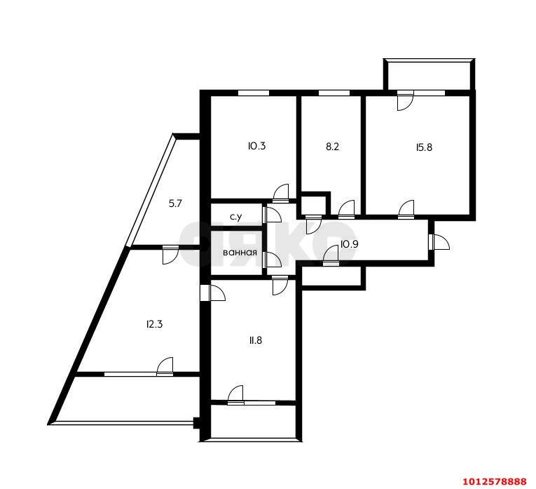 Фото №19: 4-комнатная квартира 86 м² - Краснодар, Краевая Клиническая Больница, ул. имени 40-летия Победы, 63