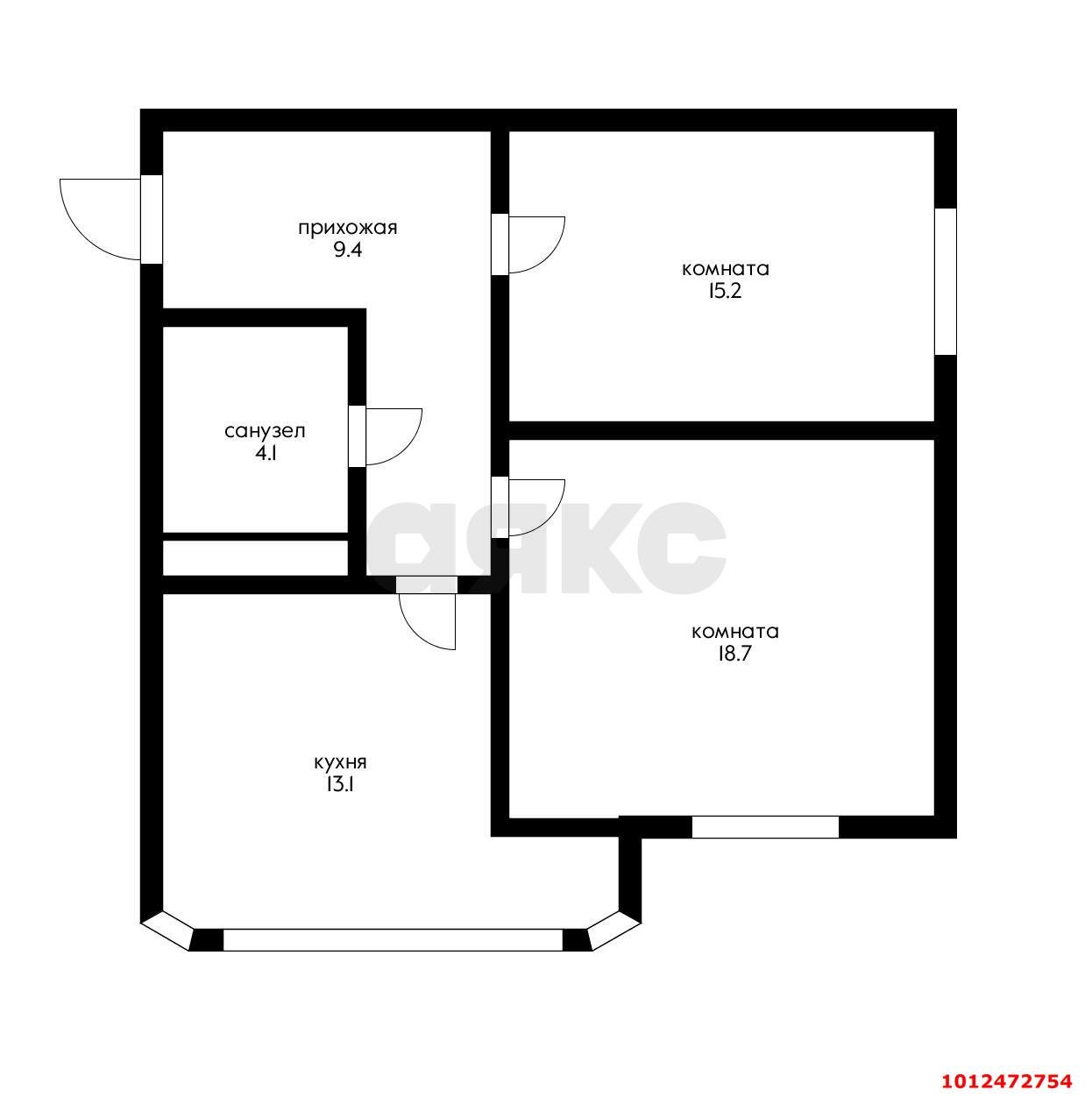 Фото №9: 2-комнатная квартира 61 м² - Яблоновский, ул. Космическая, 88к6