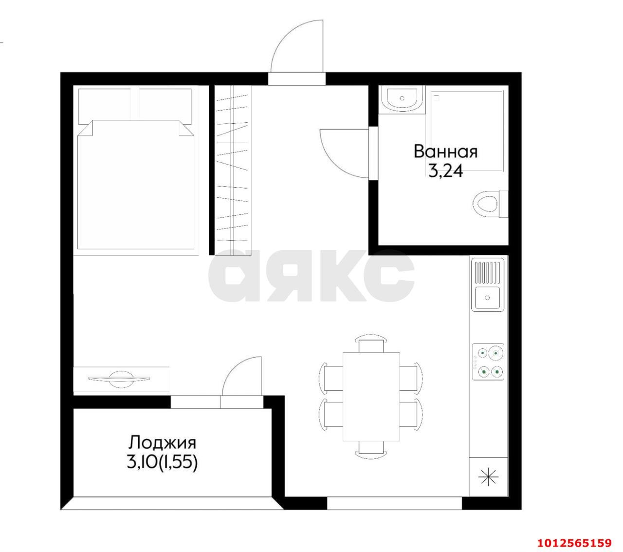 Фото №12: 1-комнатная квартира 25 м² - Краснодар, Славянский, ул. Заполярная, 39к3