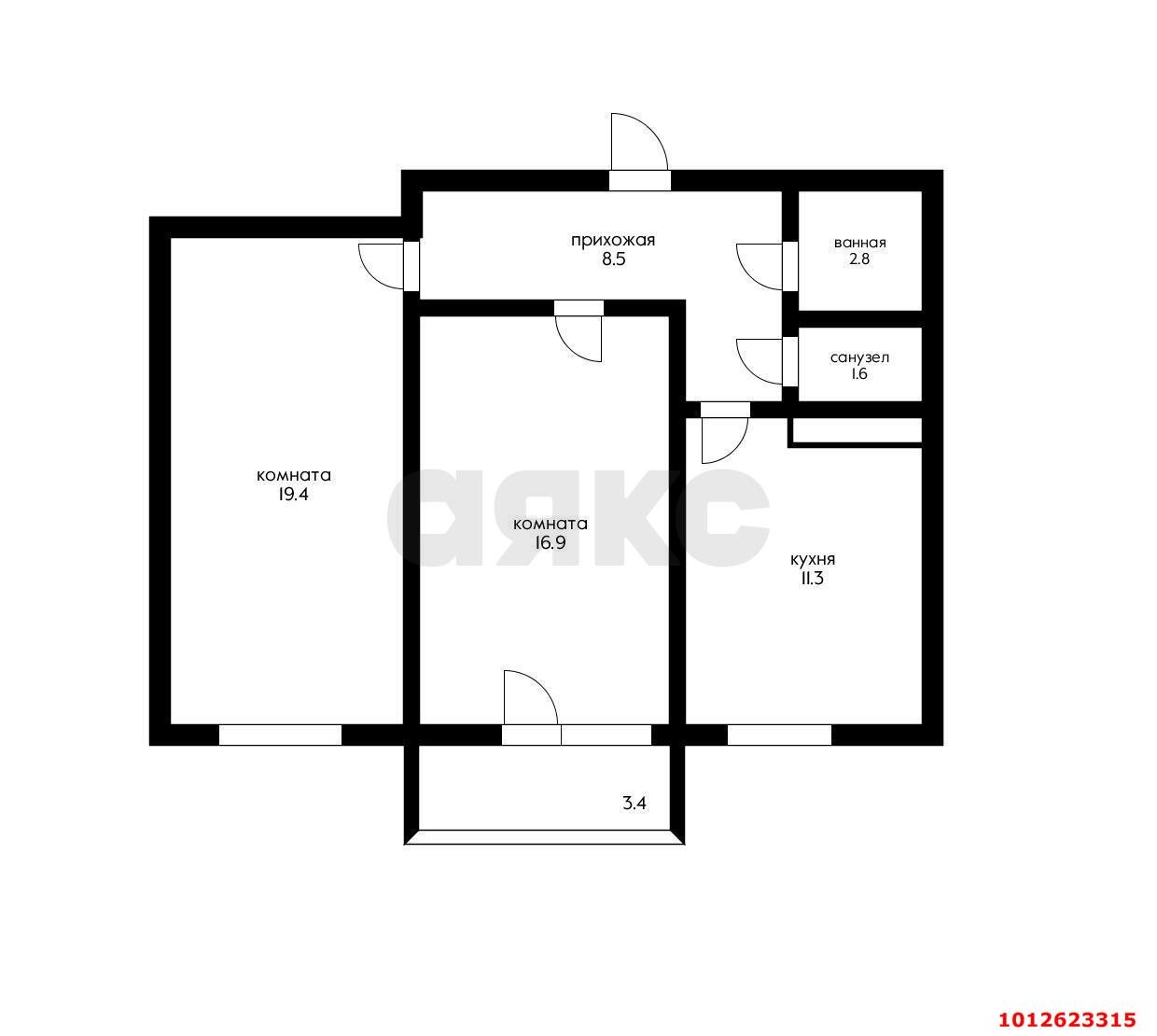 Фото №7: 2-комнатная квартира 63&nbsp;м², 16/24&nbsp;эт. - Краснодар, Карасунский внутригородской округ, мкр. жилой комплекс Фреш, ул. имени Валерия Гассия, 4/7лит2