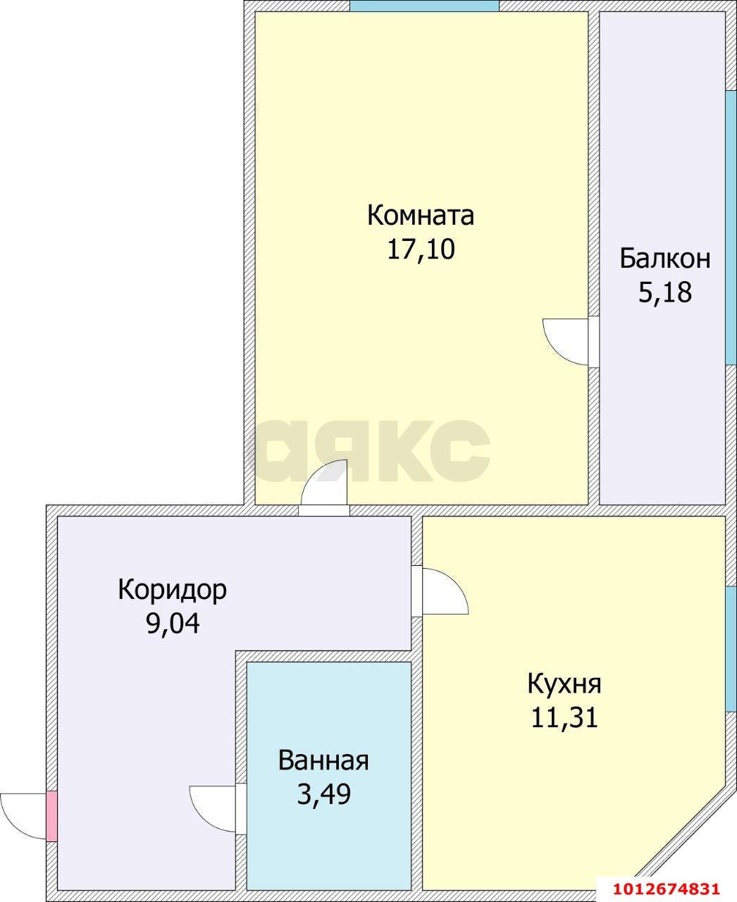 Фото №3: 1-комнатная квартира 45&nbsp;м², 2/16&nbsp;эт. - Берёзовый, Прикубанский внутригородской округ, Витаминкомбинат, мкр. жилой комплекс Берёзовый Парк, ул. Декоративная, 1/5к2