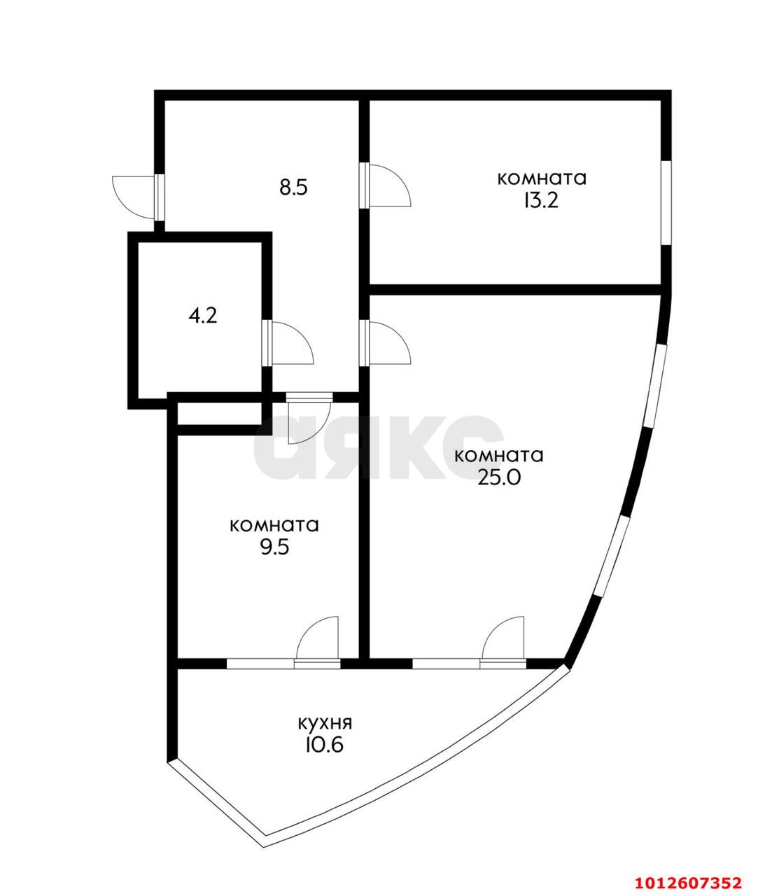 Фото №3: 2-комнатная квартира 60 м² - Краснодар, имени Петра Метальникова, ул. Цезаря Куникова, 24к2