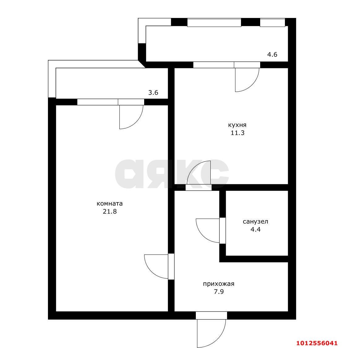 Фото №15: 1-комнатная квартира 49 м² - Краснодар, жилой комплекс Дом у Озера, ул. Селезнёва, 104/1