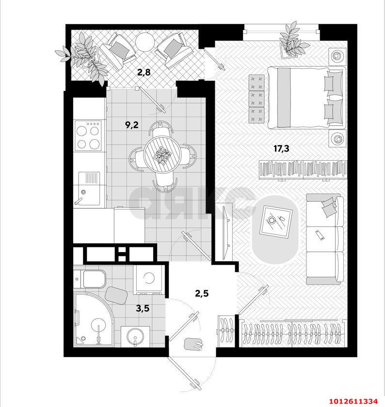 Фото №12: 1-комнатная квартира 32 м² - Краснодар, Парк Победы, ул. Героя Пешкова, 14