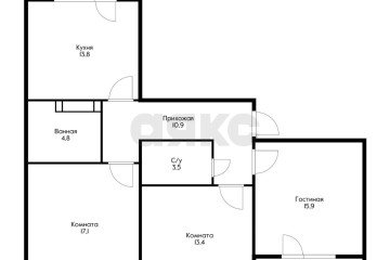 Фото №4: 3-комнатная квартира 86 м² - Краснодар, мкр. жилой комплекс Все Свои, ул. Колхозная, 5к6