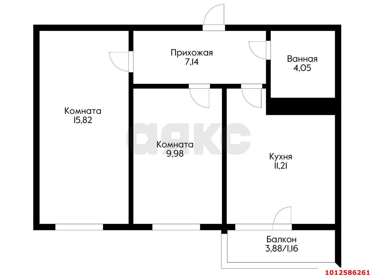 Фото №12: 2-комнатная квартира 58 м² - Краснодар, жилой комплекс Россинский Парк, ул. Командорская, 15