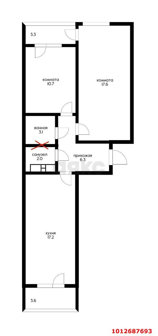 Фото №13: 2-комнатная квартира 63 м² - Краснодар, Парк Победы, ул. Героя Пешкова, 14