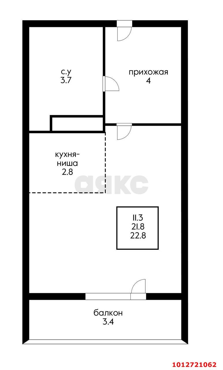 Фото №7: Студия 25&nbsp;м², 14/17&nbsp;эт. - Краснодар, Прикубанский внутригородской округ, мкр. жилой комплекс Дыхание, ул. Лётчика Позднякова, 2к13