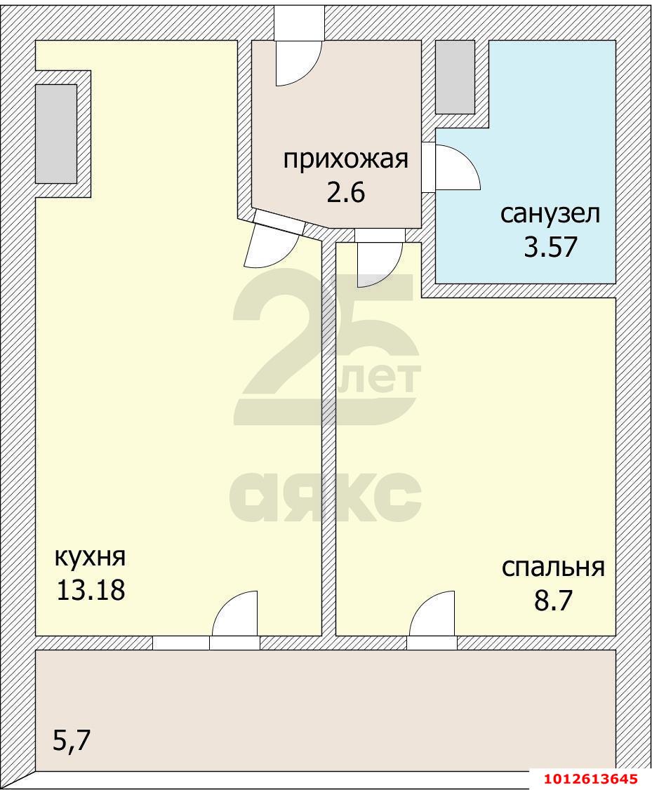 Фото №19: 1-комнатная квартира 33 м² - Краснодар, имени Петра Метальникова, ул. Петра Метальникова, 40