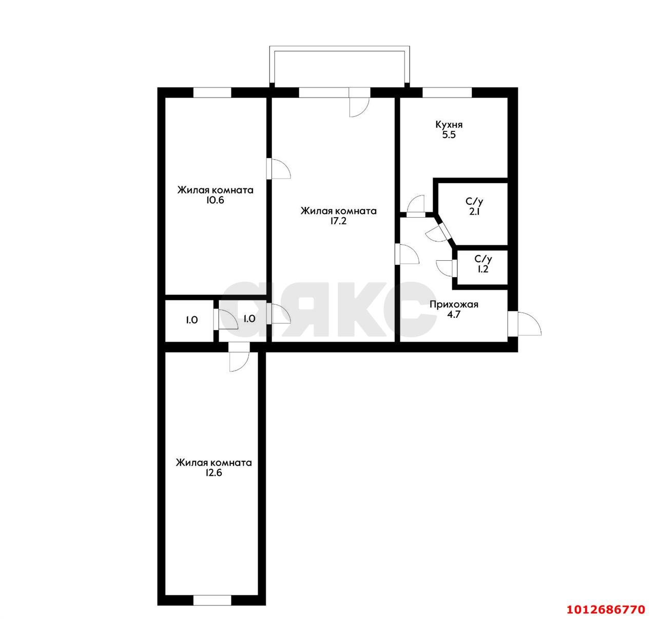 Фото №13: 3-комнатная квартира 55 м² - Краснодар, Черёмушки, ул. Старокубанская, 111