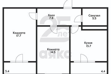 Фото №4: 2-комнатная квартира 63 м² - Краснодар, мкр. Школьный, ул. Школьная, 1