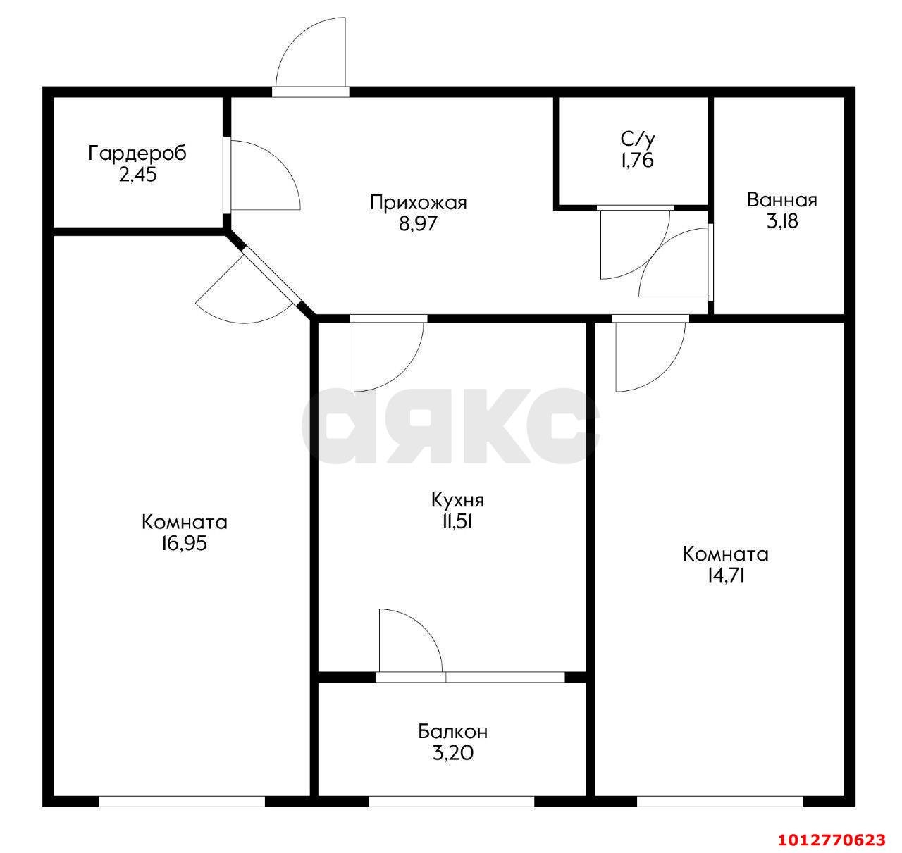 Фото №2: 2-комнатная квартира 59 м² - Краснодар, Завод Измерительных Приборов, ул. Зиповская, 40