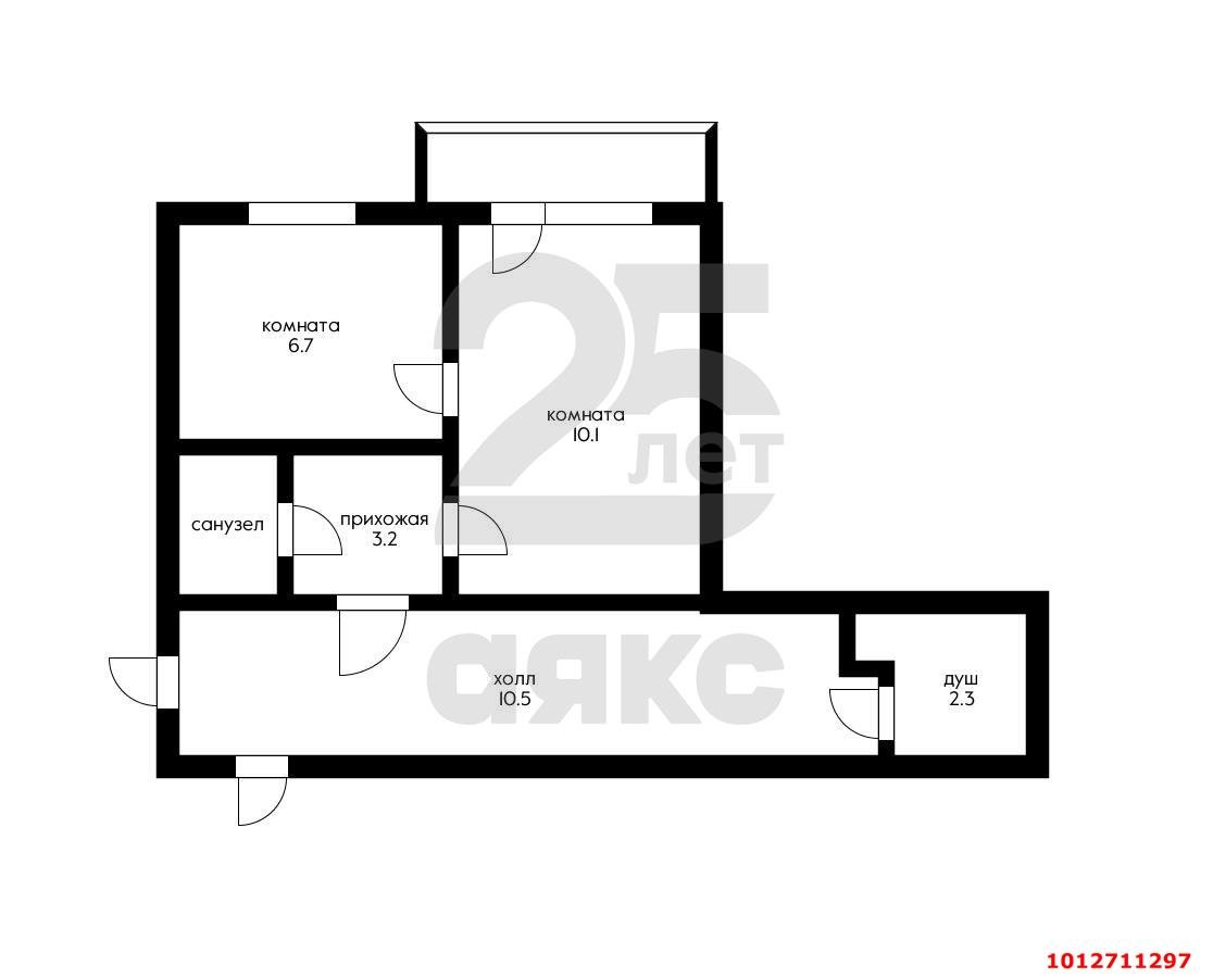 Фото №6: 2-комнатная квартира 21 м² - Краснодар, Хлопчато-бумажный Комбинат, ул. Бородина, 20