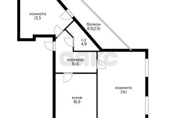 Фото №1: 2-комнатная квартира 83 м² - Краснодар, мкр. Фестивальный, ул. Гаражная, 79/1