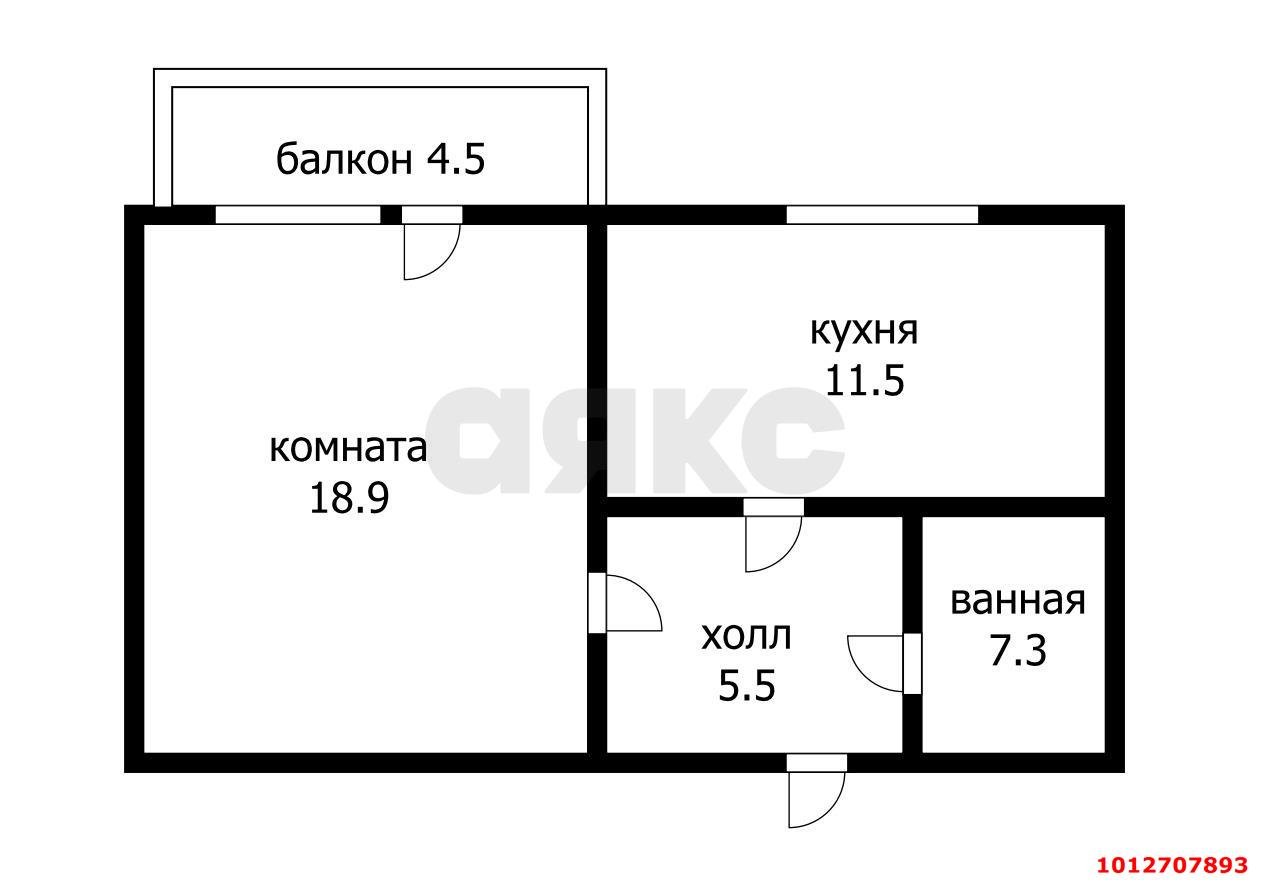 Фото №15: 1-комнатная квартира 43 м² - Краснодар, Музыкальный, ул. имени Сергея Есенина, 112