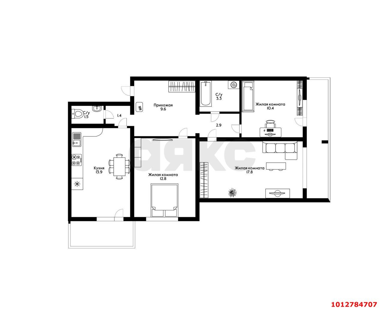 Фото №20: 3-комнатная квартира 80 м² - Краснодар, Восточно-Кругликовский, ул. Героя А.А. Аверкиева, 12