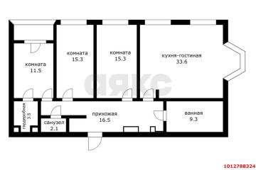 Фото №1: 3-комнатная квартира 105&nbsp;м², 19/25&nbsp;эт. - Краснодар, мкр. Завод Измерительных Приборов, ул. Зиповская, 36