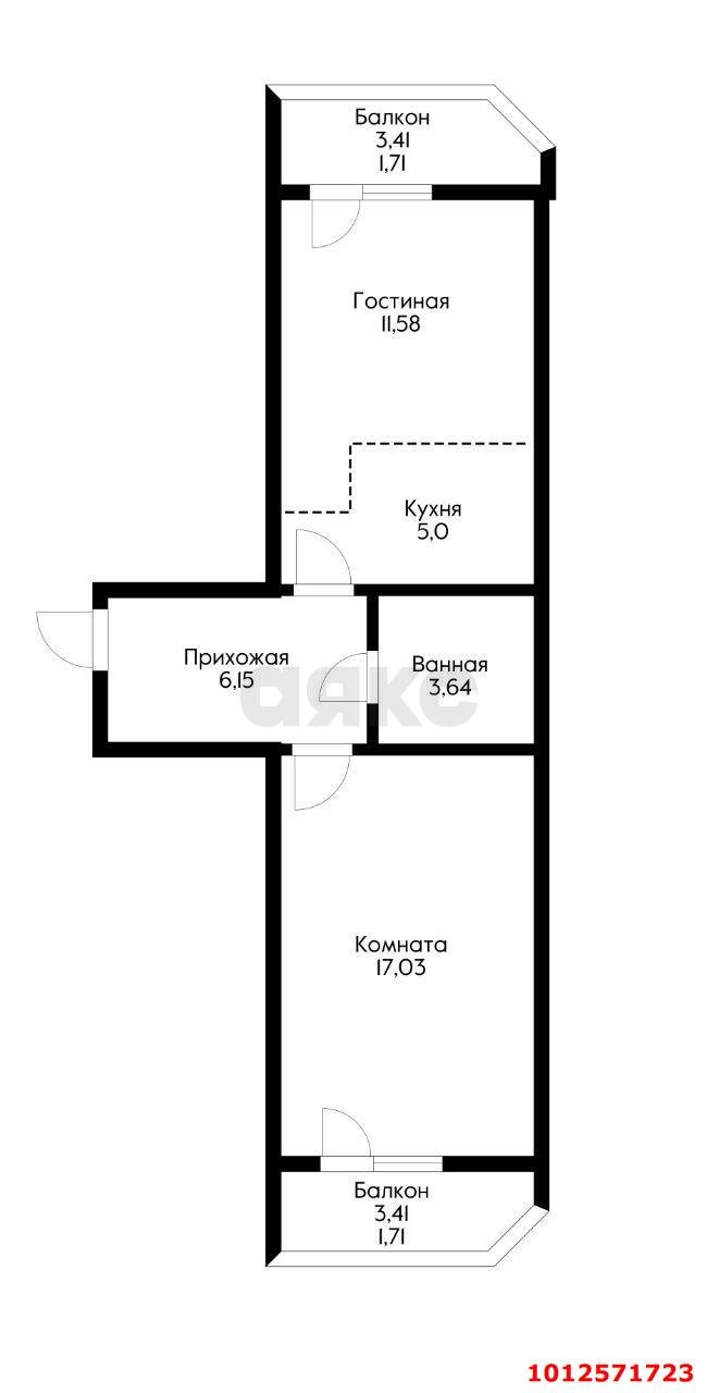 Фото №13: 1-комнатная квартира 53 м² - Краснодар, жилой комплекс Квартал № 6, ул. имени Героя Советского Союза Якова Кобзаря, 2