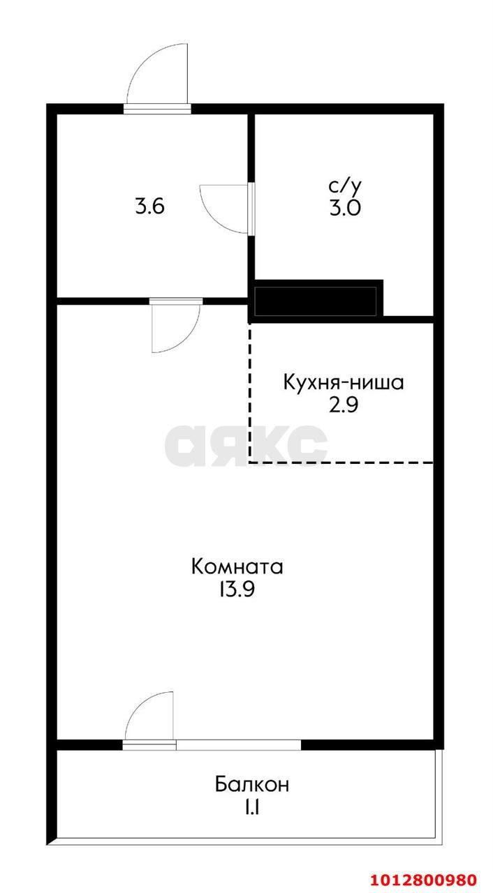 Фото №16: Студия 24 м² - Краснодар, коттеджный  Николино Парк, ул. Лётчика Позднякова, 15