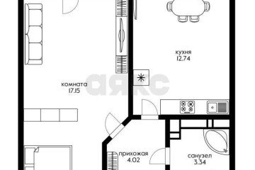 Фото №2: 1-комнатная квартира 39 м² - Краснодар, мкр. жилой комплекс Облака, ул. имени Генерала Корнилова, 9А