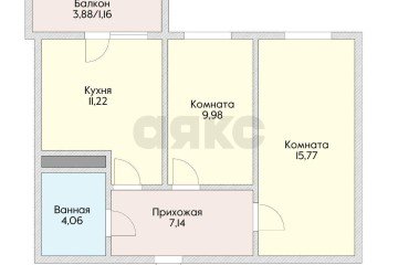 Фото №2: 2-комнатная квартира 55 м² - Краснодар, мкр. жилой комплекс Россинский Парк, ул. Командорская, 15