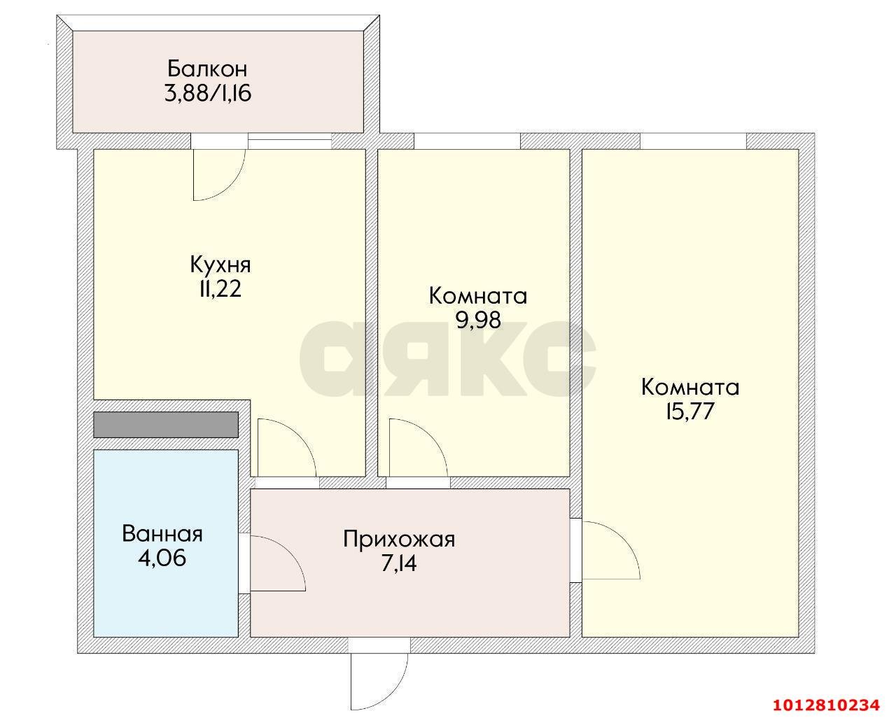 Фото №2: 2-комнатная квартира 55 м² - Краснодар, жилой комплекс Россинский Парк, ул. Командорская, 15