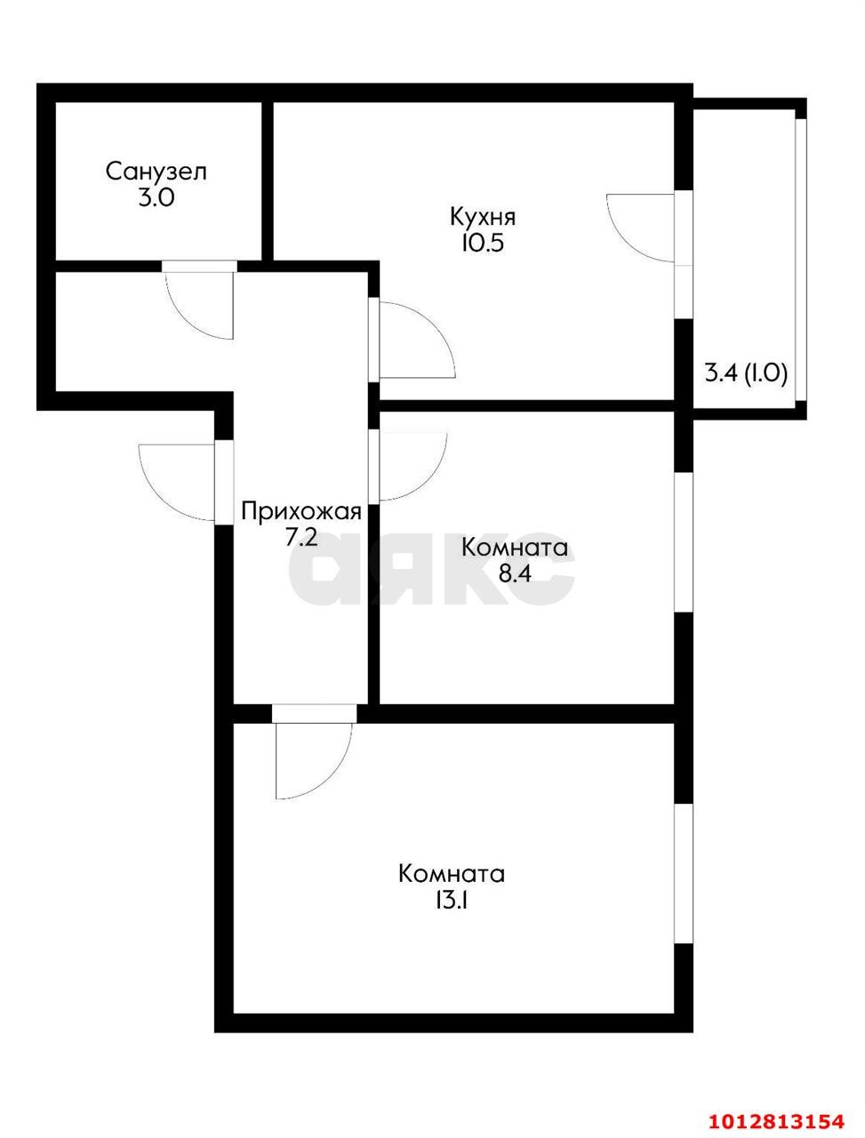 Фото №5: 2-комнатная квартира 45 м² - Новая Адыгея, жилой комплекс Дарград, ул. Тургеневское шоссе, 33/3к11