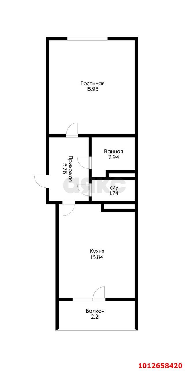 Фото №5: 1-комнатная квартира 46 м² - Краснодар, Восточно-Кругликовский, ул. Героя А.А. Аверкиева, 20