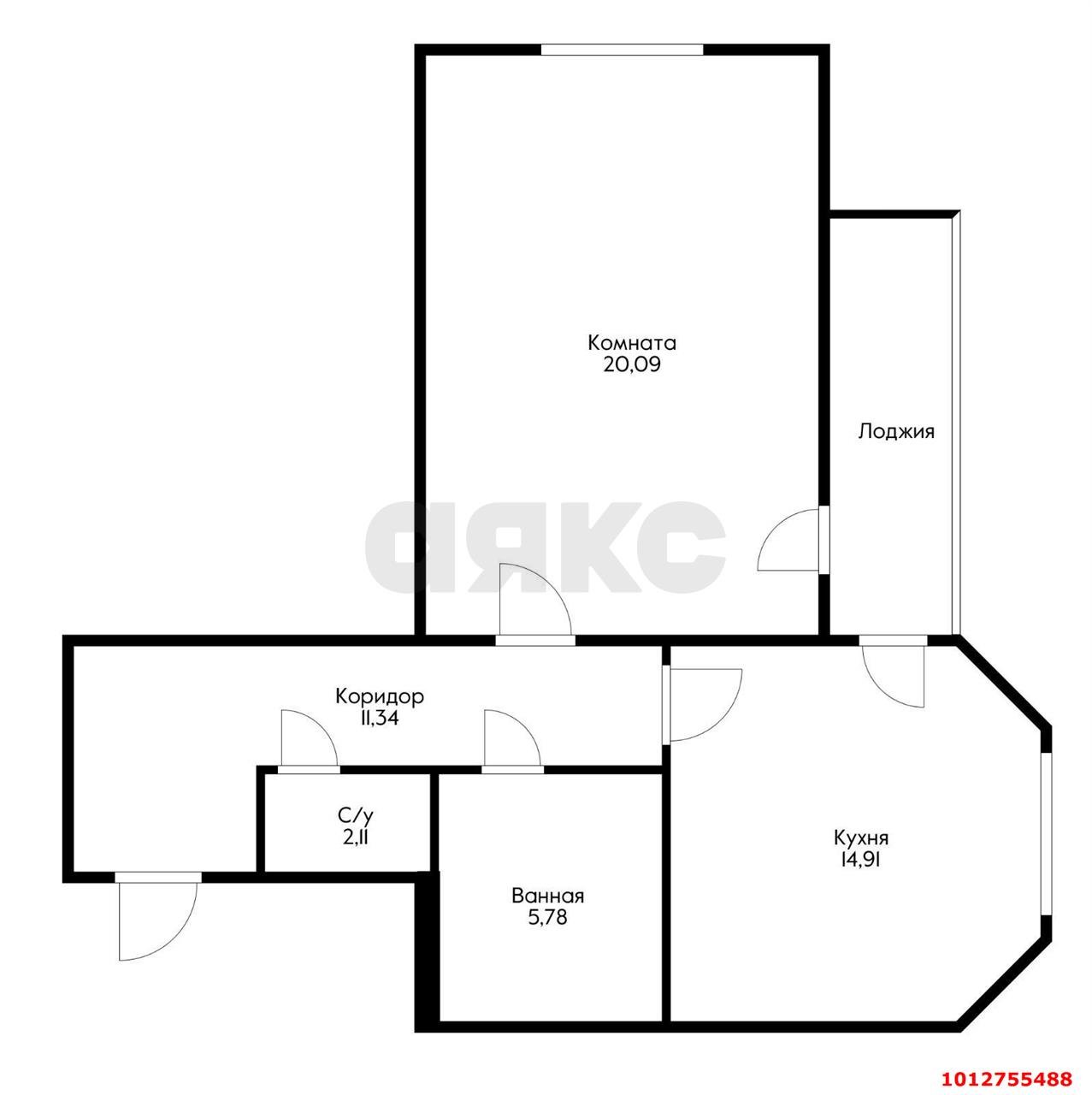 Фото №7: 1-комнатная квартира 65 м² - Краснодар, Восточно-Кругликовский, ул. Черкасская, 57