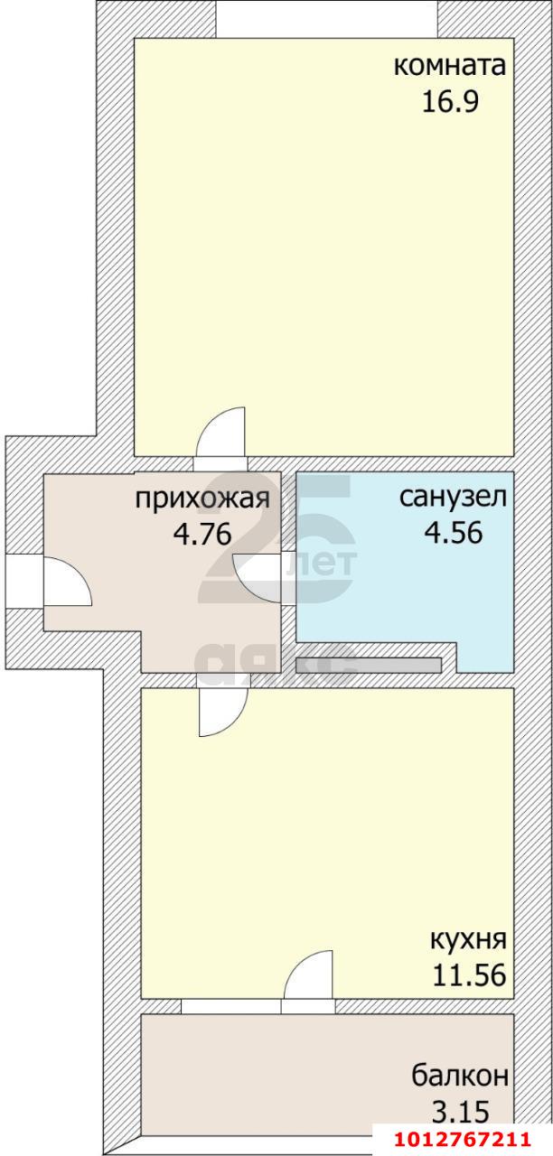 Фото №9: 1-комнатная квартира 39 м² - Краснодар, Светлоград, ул. Красных Партизан, 1/4к3