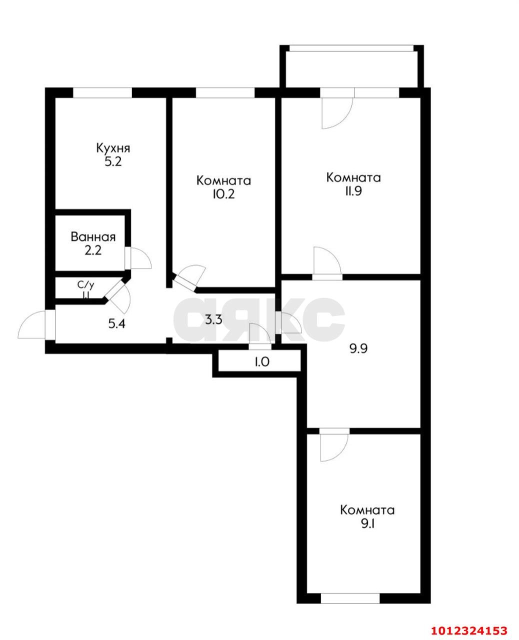 Фото №2: 4-комнатная квартира 62 м² - Краснодар, Завод Измерительных Приборов, ул. Карякина, 12